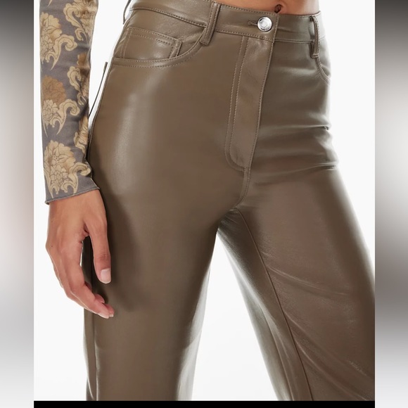 Aritzia Wilfred Vegan Leather Melina Cropped Pants Size 2 - Picture 2 of 6